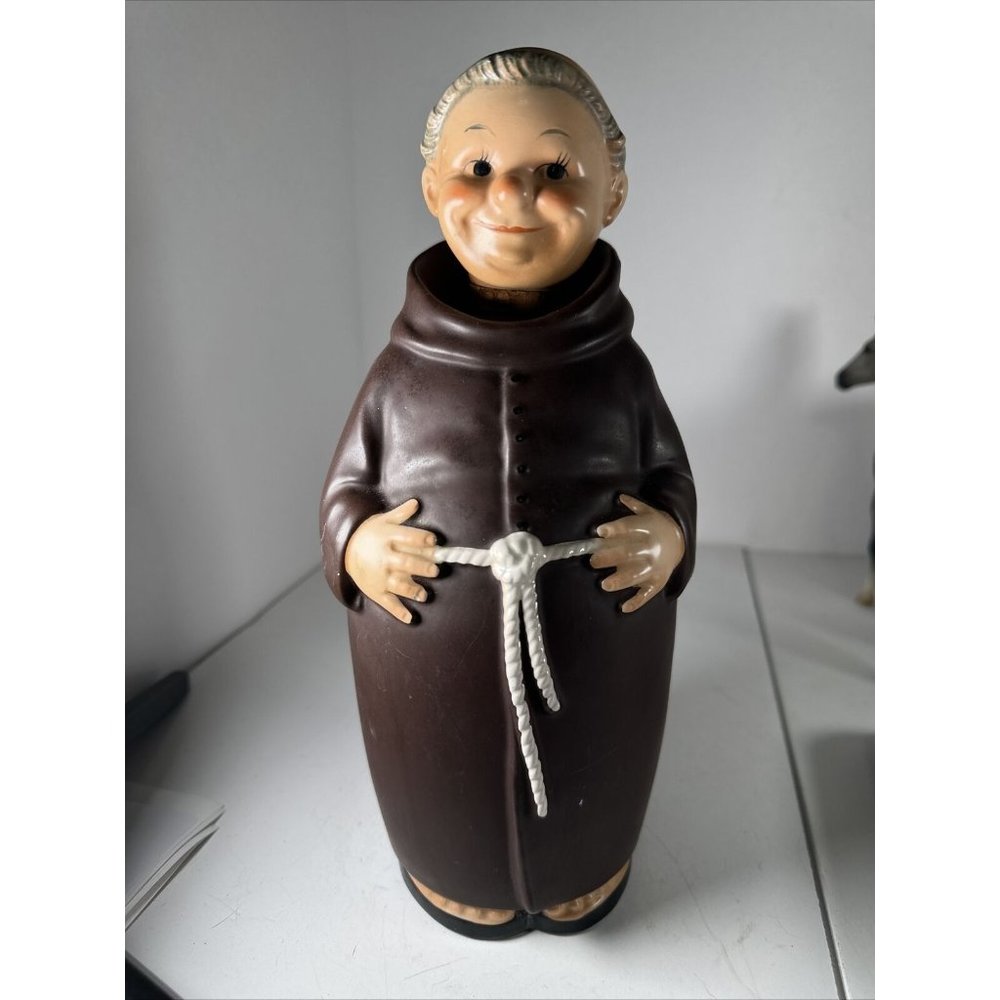 Goebel Brown Friar Tuck Monk Decanter Bottle Decanter  Vintage  11”
